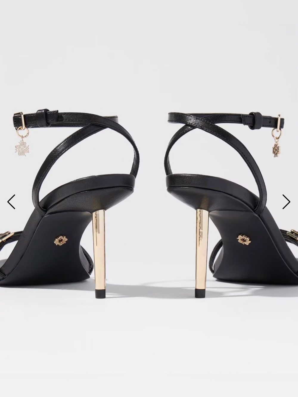 NWOT White House Black Market Black Strappy Ankle-Tie Heels - Picture 4 of 14